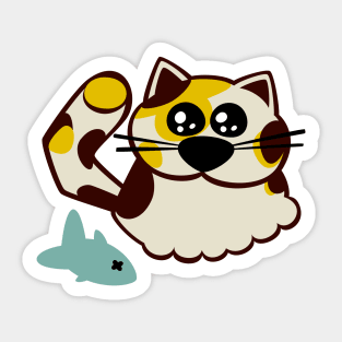 A Cat With A Fish Sticker